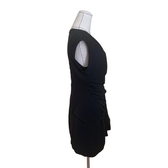 Helmut Lang Draped Black Mini Dress Size 0 - Picture 5 of 12